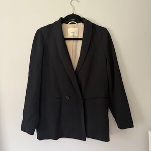 Aritzia Wilfred Black Double-Button Blazer